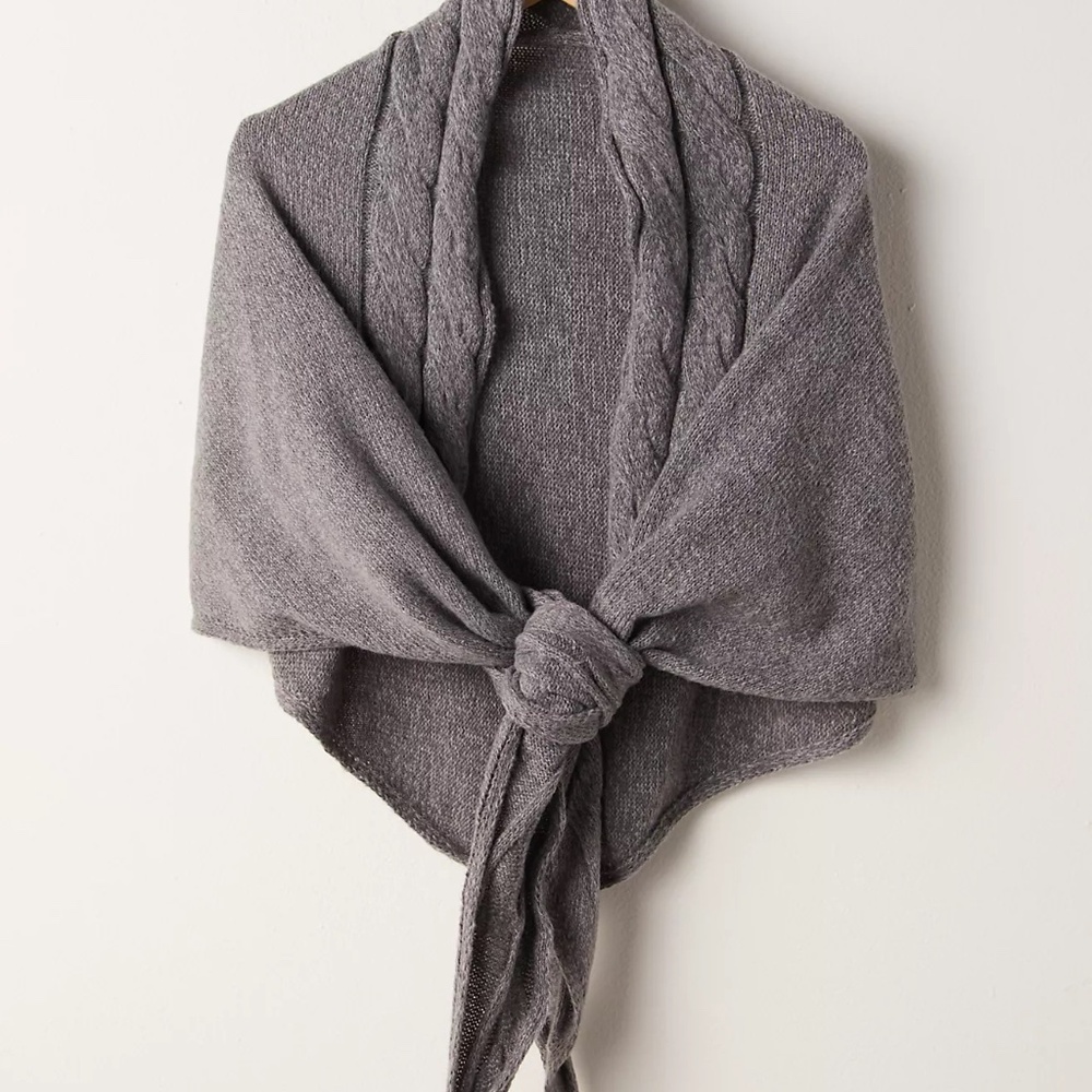 NWT Free People Coastline Cable Knit Scarf Wrap Shawl Retail $48